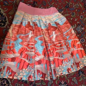 Lindy Bop Swing Skirt Cactus Western Kitsch Print w/ Pockets! Rockabilly UK10